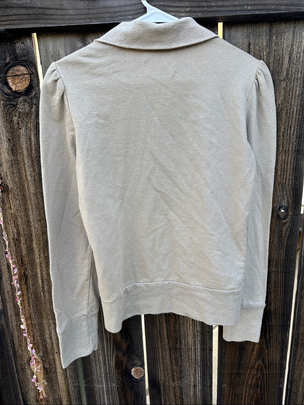 Guess Taupe lightweight Zip-Front Jacket with silvery shimmery threads - Picture 6 of 11